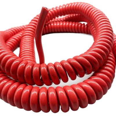 ACFFVBW Coiled Extension Cord, Large Machine Equipment Spring Curve Wire Automobile Sensor Cable Long Telescopic(Stretch 4 Meter)