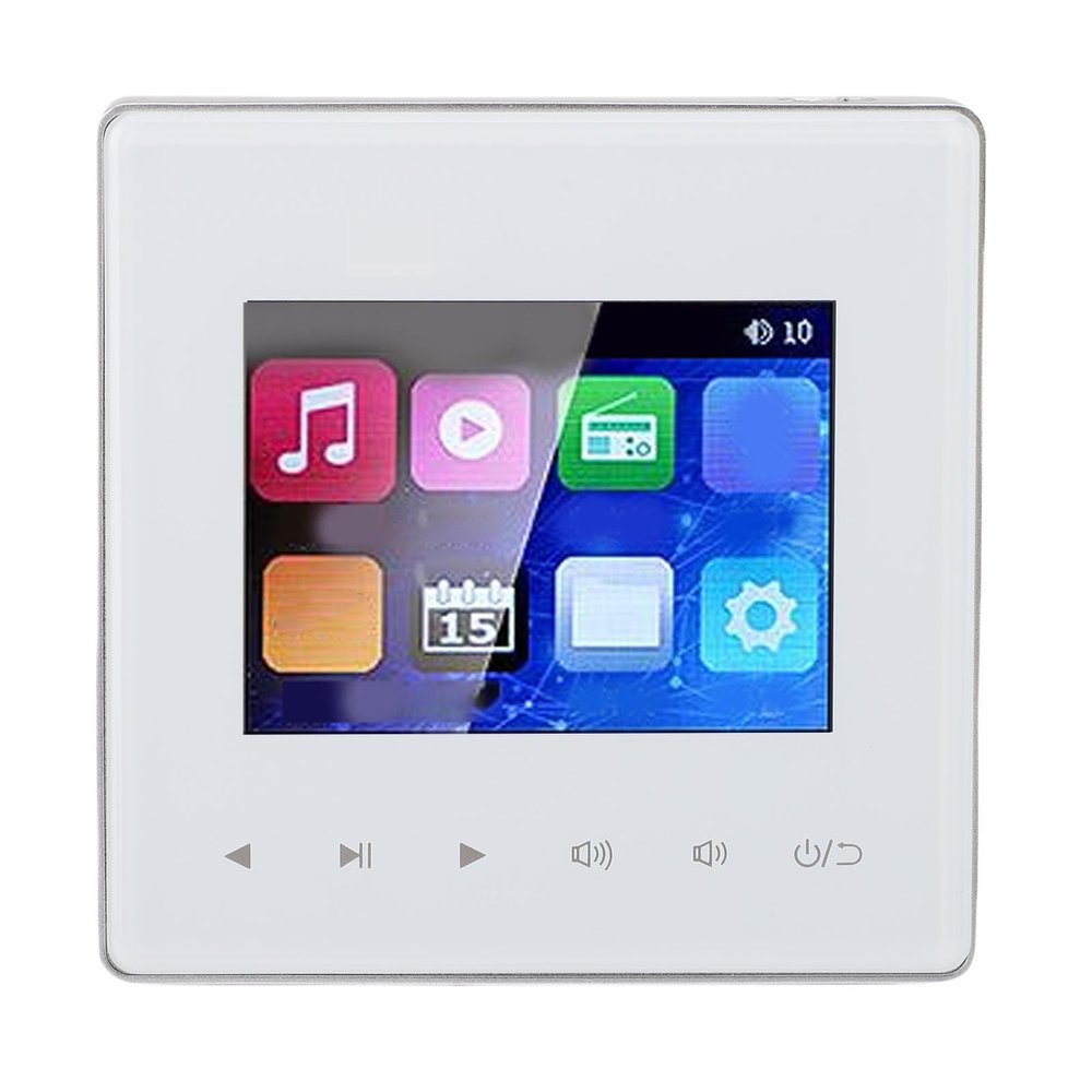 fosa Wall Amplifier Ceiling Speaker, Wall Mount Music Amplifier with 2.8 Inch Touch Screen Digital FM Radio Timer, for MP3 WAV MPEG Playback
