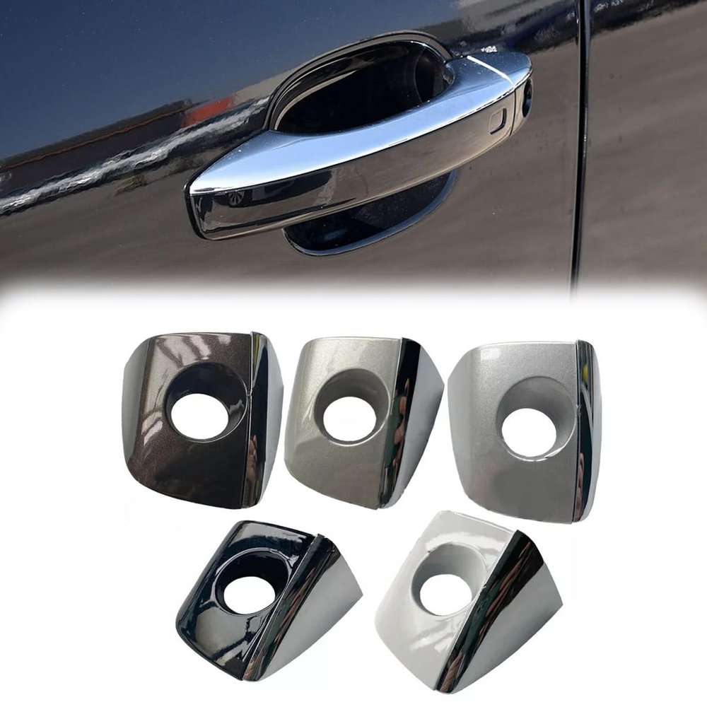 Chrome Front Left Door Handle Key Hole Cover Cap for Audi Q5 2013-2016 8R0837899 (Grey), Gray (Brown)