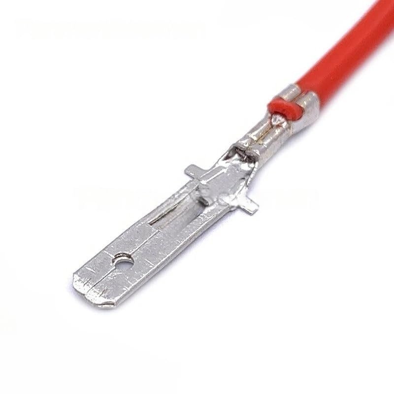 10 Pcs 4.8mm Auto Brass Tinned Electrical Cable Connectors Crimp Terminal Box Wire Splice Pins(G169 Lengthen,10 Pcs)