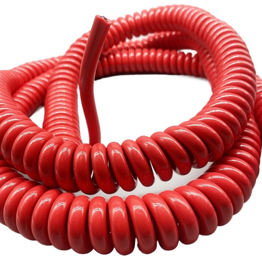 ACFFVBW Coiled Extension Cord, Large Machine Equipment Spring Curve Wire Automobile Sensor Cable Long Telescopic(Stretch 16 Meter)