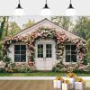 10X6ft Flower Backdrop Floral Retro House Photography Backdrops Rustic Garden Style Decoration Wedding Portrait Background Studio Photo Booth Props view 3