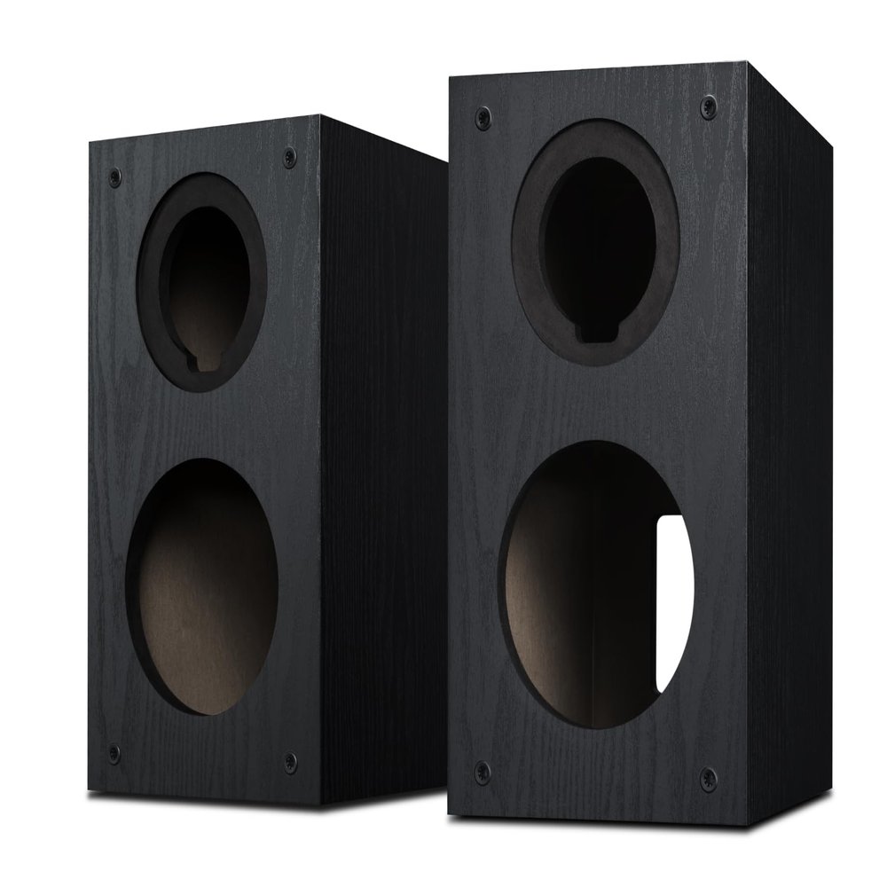 HiVi-Swans DIY2.2-Cabinet (Pair) 2.2 HiFi Bookshelf Speakers Enclosures - Dual-Channel Bass-Reflex, Luxury PVC, Compact for Home Entertainment (Cabinets Only)