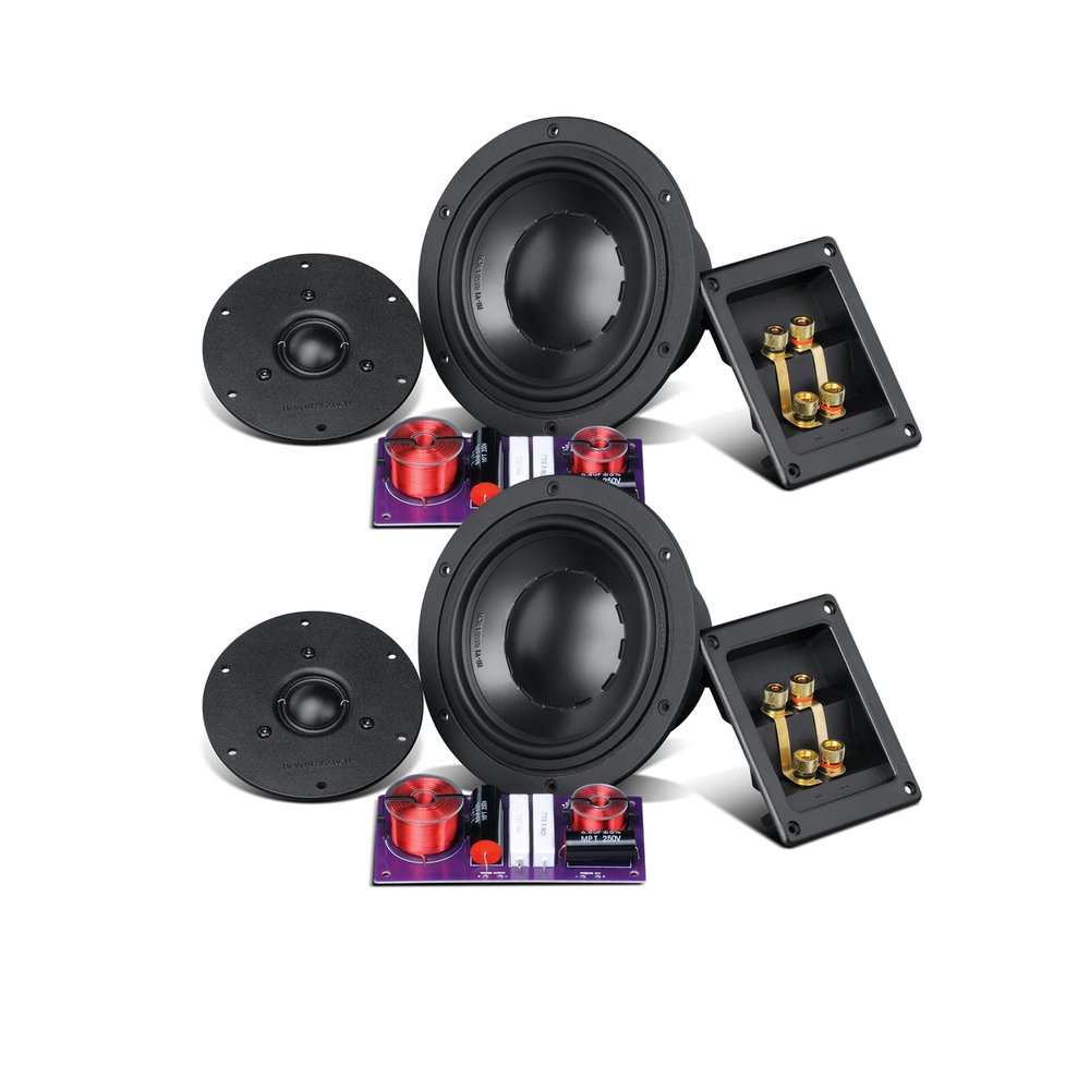 HiVi-Swans DIY 2.2-Speaker kit Home Theater Rear/Side Speaker for 5.1/7.1/11.1 Setup, 2.2 Crossover, German High-Frequency Driver (Drivers Only; Enclosure Required)