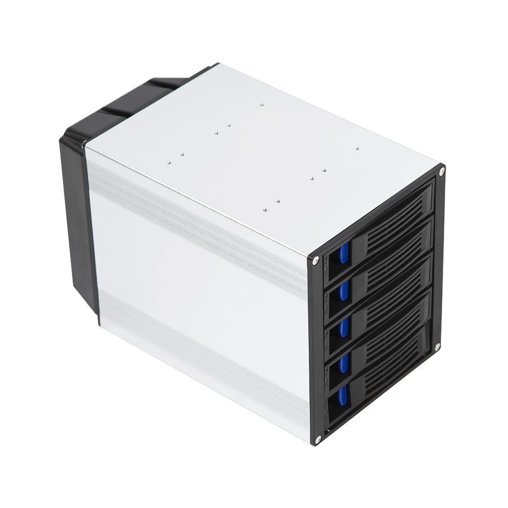 5 Bay 3 x 5.25 Drive Bays Hard Disk Enclosure HDD Hot Swap Cage Mobile Rack for 5 x SATA 3.5" HDD, 5 x SATA 2.5" HDD, SAS HDD