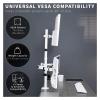 YTMJPQQJI White Triple Monitor Adjustable Desk Stand, 3 Screens up to 30 inches view 3