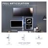 YTMJPQQJI White Triple Monitor Adjustable Desk Stand, 3 Screens up to 30 inches view 4