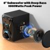 Bobtot Surround Sound Systems Wireless Rear Satellite Speakers, 1000W Peak view 3