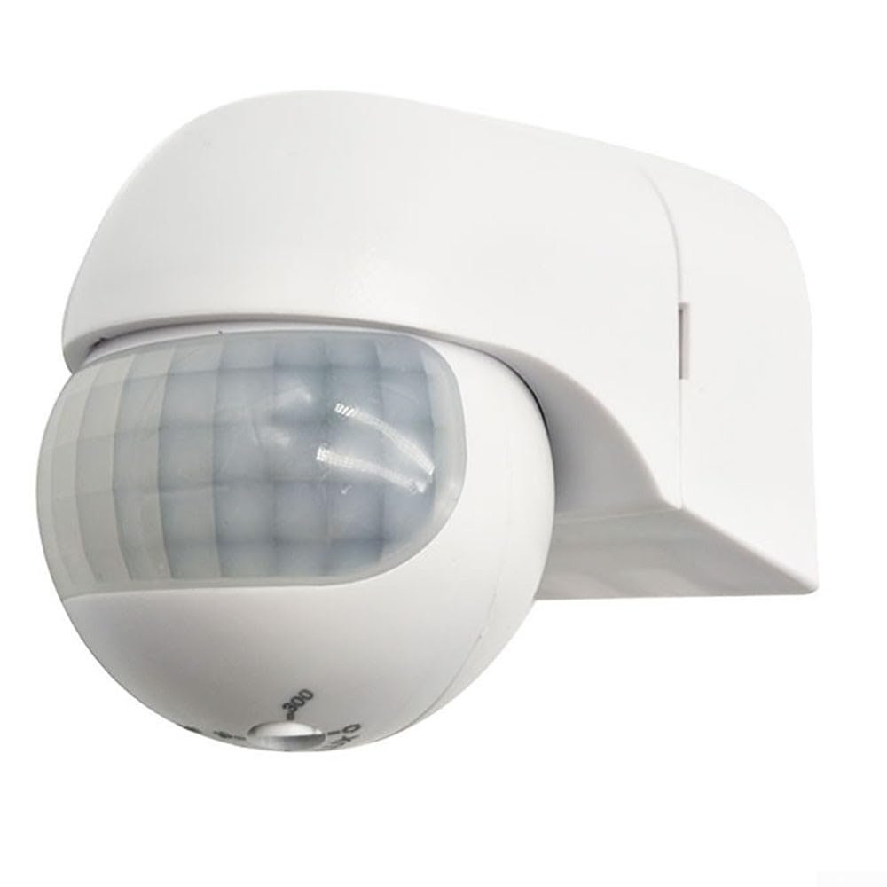 Outdoor Motion Sensor Light Switch, PIR Infrared Motion Detector with 180 Detection Angle, Up to 12m Range, Adjustable 3-2000 Lux Twilight Sensitivity, AC 110-220V, IP44 Weatherproof Wall Mounted