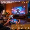 XBJ [Built-in Apps/Touch Screen] A5pro Portable Projector with WiFi and Bluetooth, Support 4K, Outdoor Smart Projector with 180 Stand, Auto Focus, Mini Movie Proyector for Bedroom/Home (White) view 3