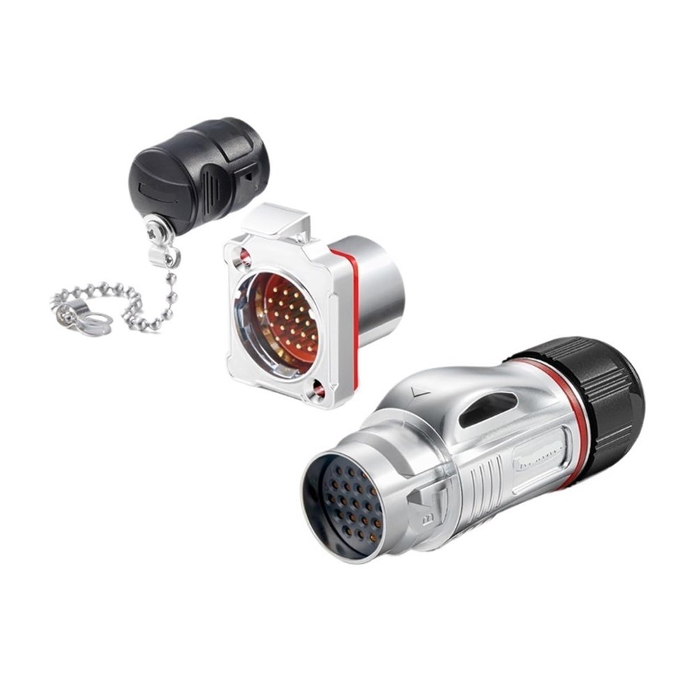 KETDDYEG BD-24 Metal Aviation Plug 24 core Data Signal Transmission Power Male and Female Plug Industrial Connector(Flange Reverse Installation)