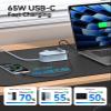 ORICO 65W USB Travel Power Strip, 7 in 1 Charging Station with 3AC, 2 USB-A, 2 USB-C, Flat Plug and 4ft Thin Extension Cord, Fast Charger for MacBook, iPad, iPhone 17/16/15 - TK65 view 4