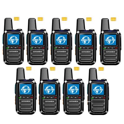 Global Lifetime Free Walkie Talkies Unlimited Range 4G LTE PoC(Push-to-Talk Over Cellular) Radios Nationwide PTT Two Way Radios Long Distance for Family, Logistics, Company 9pcs with sim Card