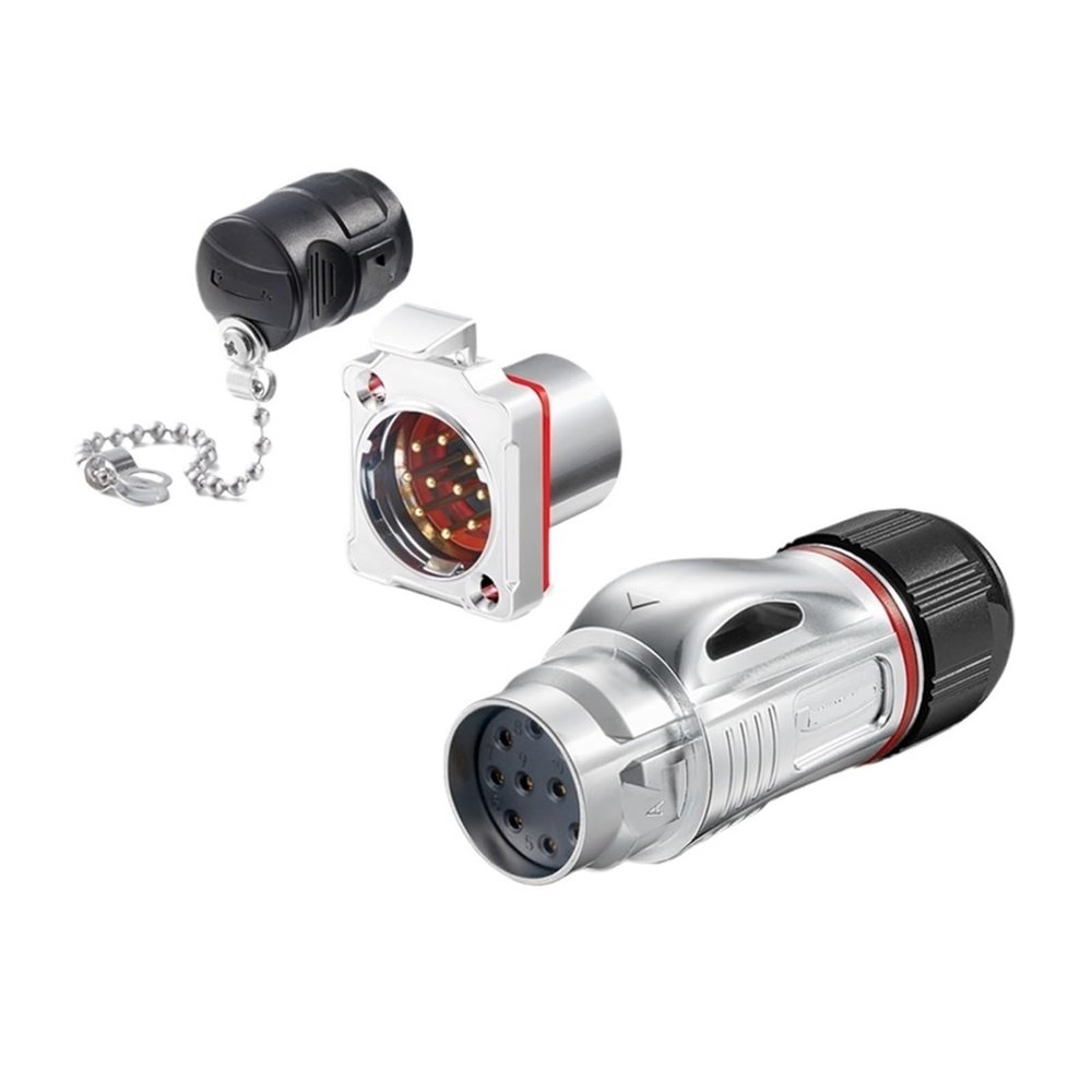 KETDDYEG BD24 Metal Aviation Plug Socket 10-core Quick-Plug Power Signal IP68 Industrial Connector(Metal Flange Reverse Installation)