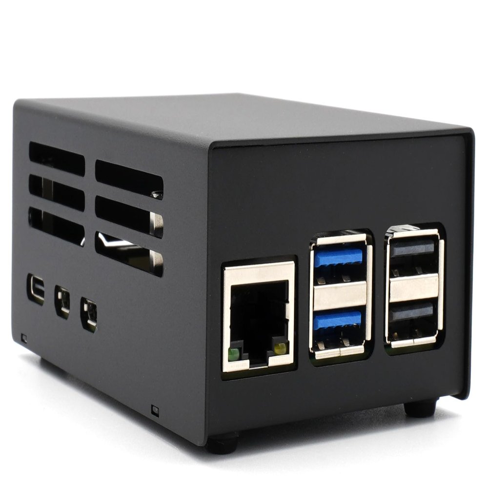 KKSB Raspberry Pi 5 M.2 HAT Case  Aluminum Enclosure Compatible with NVMe Hats, AI Hats, and Official Raspberry Pi Cooler
