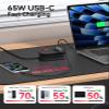 ORICO 65W USB Travel Power Strip, 7 in 1 Charging Station with 3AC, 2 USB-A, 2 USB-C, Flat Plug and 4ft Thin Extension Cord, Fast Charger for MacBook, iPad, iPhone 17/16/15 - TK65 view 4