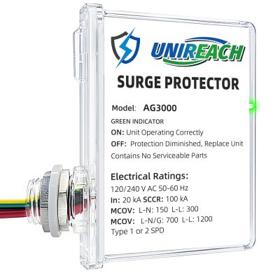 2 Pack AG3000 HVAC Surge Protector 120/240V, House Surge Protectors, AC Surge Protector, Whole House Surge Protective Device for Mini Split, TPMOV Technology, Watertight Enclosure, 5 Year Warranty