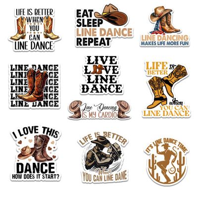 10 Pcs Line Dance Stickers Pack Gift for Parents, Siblings, Friends, Teammates, Students, Teachers, Dance Enthusiasts Ideal for Laptops, Water Bottles, Journals, Scrapbooking, Gear, Mugs 3