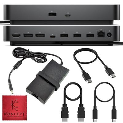 Dell Pro Smart Dock SD25-3 Year Warranty - 10Gbps, Supports Dual/Triple Monitors & 4K Displays with 180W Power Supply, HDMI, DisplayPort, USB C Cable, Cloth - Docking Station