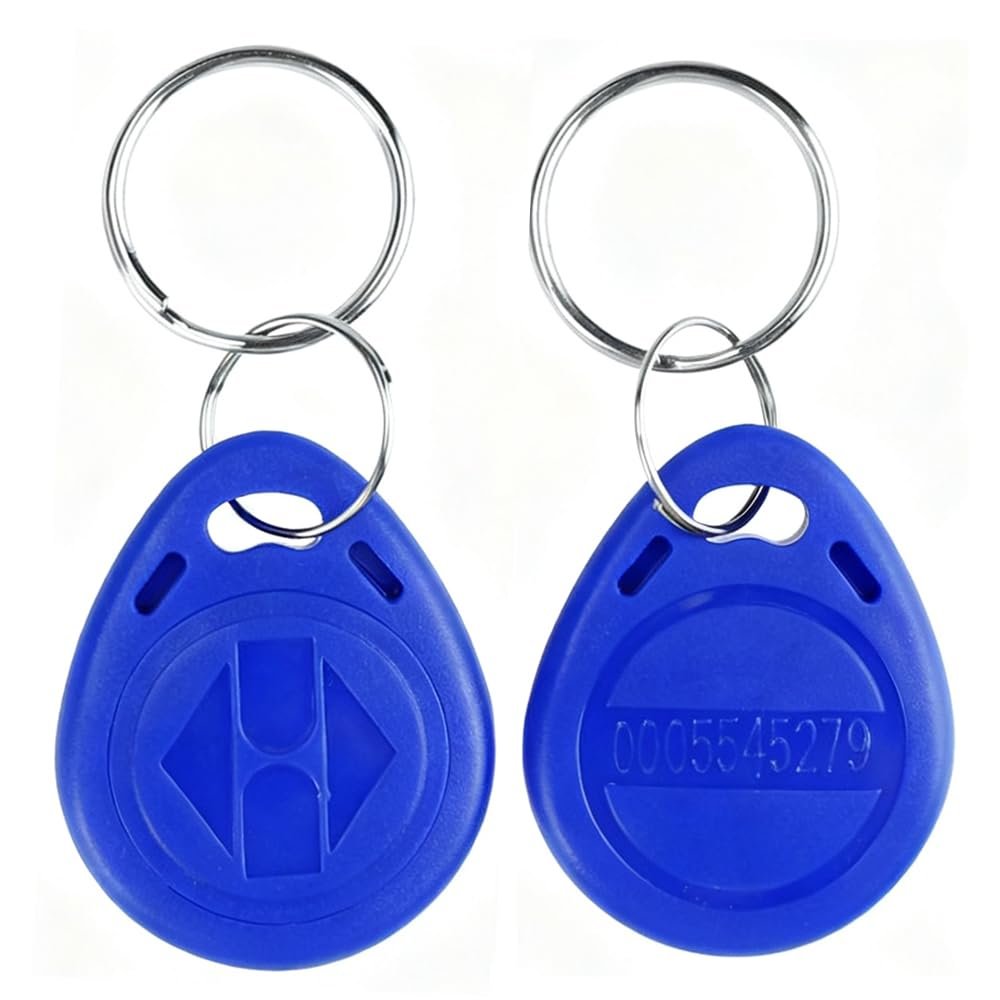 Uoonner 125KHz RFID Keychain Proximity ID Card Token Tag Keypad Card for Access Control System Security Lock Wholesale, Read Only (Blue) (20)