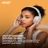 acer Wireless Bluetooth Headphones, 70 Hours Playtime, Foldable Over-Ear Headphones with 40mm Drivers, Memory Foam Earpads, Multipoint Bluetooth 6.0 for Travel, Home, Office, White view 2
