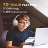 acer Wireless Bluetooth Headphones, 70 Hours Playtime, Foldable Over-Ear Headphones with 40mm Drivers, Memory Foam Earpads, Multipoint Bluetooth 6.0 for Travel, Home, Office, White view 3