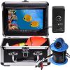 1200TVL HD Underwater Ice Fishing Camera with 7inch Monitor,100ft/30M Cable,10000mAh Fish Finder with 24pcs LED Lights,12pcs Infrared Night Vison,12pcs White Lights,Aluminium Case for Lake,Fish Boat view 1