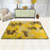 Yellow Lemon and Bee Print Carpet 72x48in Bedroom Rug Non-Slip Area Rugs for Living Room view 2