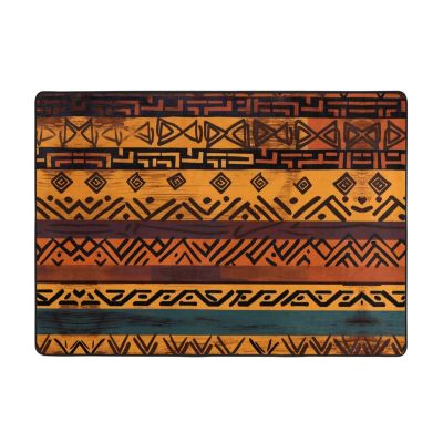 African Mud Cloth Tribal Print Carpet 80x58in Bedroom Rug Non-Slip Area Rugs for Living Room