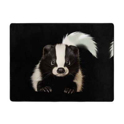 Cute Skunk Print Carpet 63x48in Bedroom Rug Non-Slip Area Rugs for Living Room