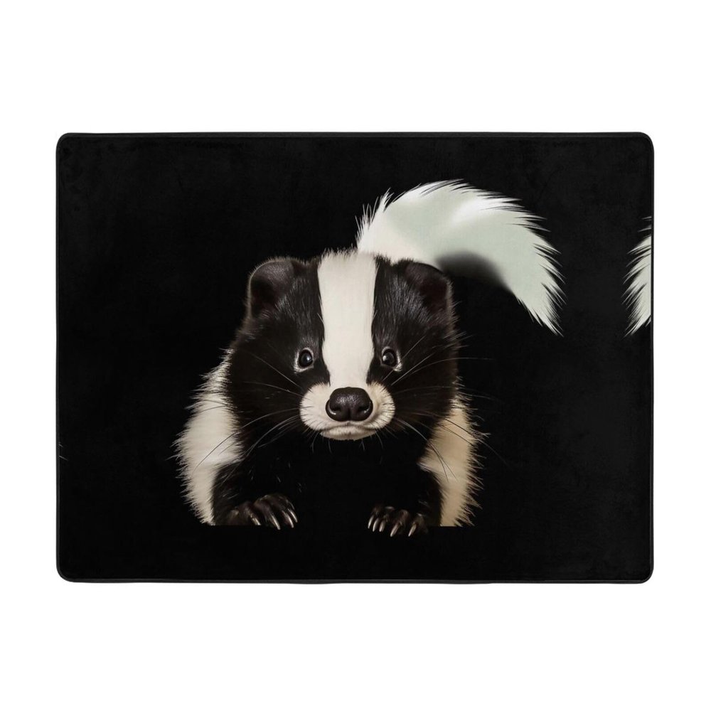 Cute Skunk Print Carpet 63x48in Bedroom Rug Non-Slip Area Rugs for Living Room