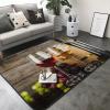 Art Red Wine Galsses & Grapes Print Carpet 80x58in Bedroom Rug Non-Slip Area Rugs for Living Room view 2