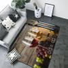 Art Red Wine Galsses & Grapes Print Carpet 80x58in Bedroom Rug Non-Slip Area Rugs for Living Room view 3