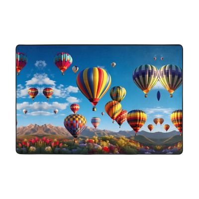 Hot Air Balloons Print Carpet 72x48in Bedroom Rug Non-Slip Area Rugs for Living Room