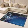 Blue Music Print Carpet 63x48in Bedroom Rug Non-Slip Area Rugs for Living Room view 2