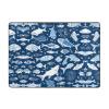 Cute Blue Fish Print Carpet 80x58in Bedroom Rug Non-Slip Area Rugs for Living Room view 1
