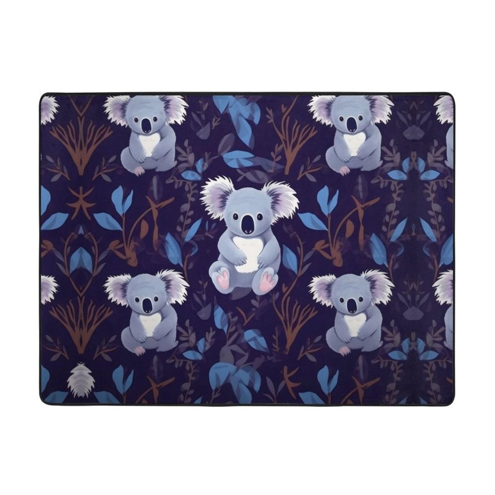 Lovely Koala Print Carpet 63x48in Bedroom Rug Non-Slip Area Rugs for Living Room
