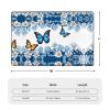 Blue Butterflies White Flowers Print Carpet 72x48in Bedroom Rug Non-Slip Area Rugs for Living Room view 3