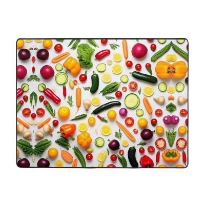 Vegetables Print Carpet 63x48in Bedroom Rug Non-Slip Area Rugs for Living Room