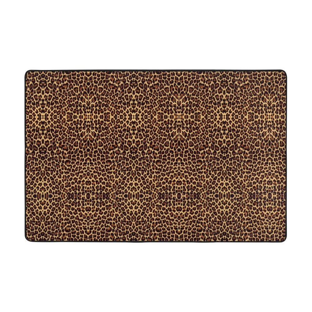 Leopard Patterned Wallpaper Print Carpet 72x48in Bedroom Rug Non-Slip Area Rugs for Living Room
