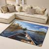 Canoe On Lake Print Carpet 63x48in Bedroom Rug Non-Slip Area Rugs for Living Room view 2