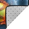 Orange Softball Baseball On Fire and Water Print Carpet 80x58in Bedroom Rug Non-Slip Area Rugs for Living Room view 4