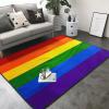 Rainbow Flag Print Carpet 80x58in Bedroom Rug Non-Slip Area Rugs for Living Room view 2