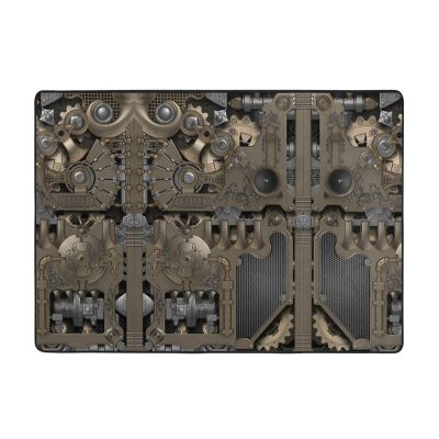 Steampunk Mechanical Gears Print Carpet 80x58in Bedroom Rug Non-Slip Area Rugs for Living Room
