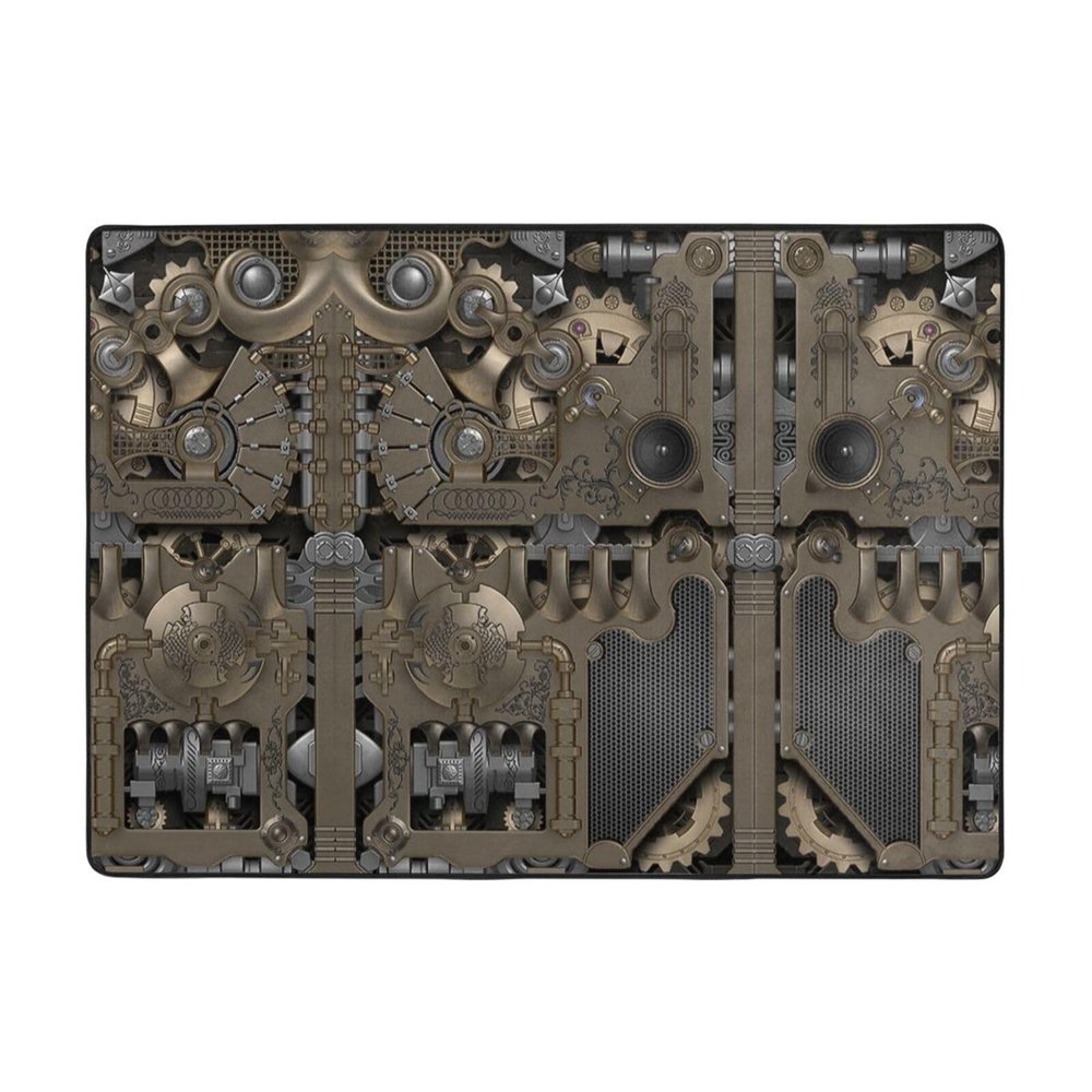 Steampunk Mechanical Gears Print Carpet 80x58in Bedroom Rug Non-Slip Area Rugs for Living Room