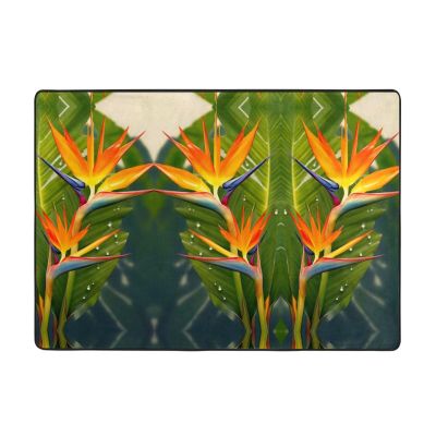 Tropical Bird of Paradise Print Carpet 80x58in Bedroom Rug Non-Slip Area Rugs for Living Room