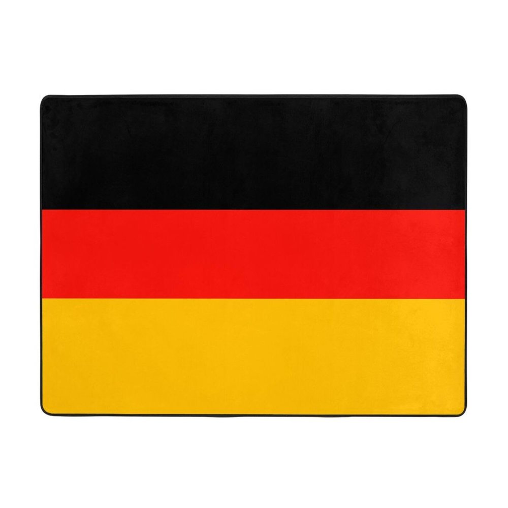 Germany Flag Print Carpet 63x48in Bedroom Rug Non-Slip Area Rugs for Living Room