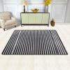 Black & White Stripe Print Carpet 72x48in Bedroom Rug Non-Slip Area Rugs for Living Room view 2