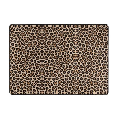 Leopard Patterned Wallpaper Print Carpet 80x58in Bedroom Rug Non-Slip Area Rugs for Living Room