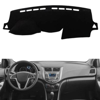 Fit for Hyundai Accent 2012-2017,Dashboard Cover,Black Dash Board Cover,Non-Slip Interior Dash Covers,Car Accessories (Lhd Blue Edge)